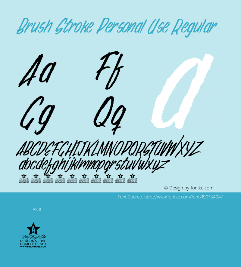 Brush Stroke Personal Use Regular Version 1.000 Font Sample