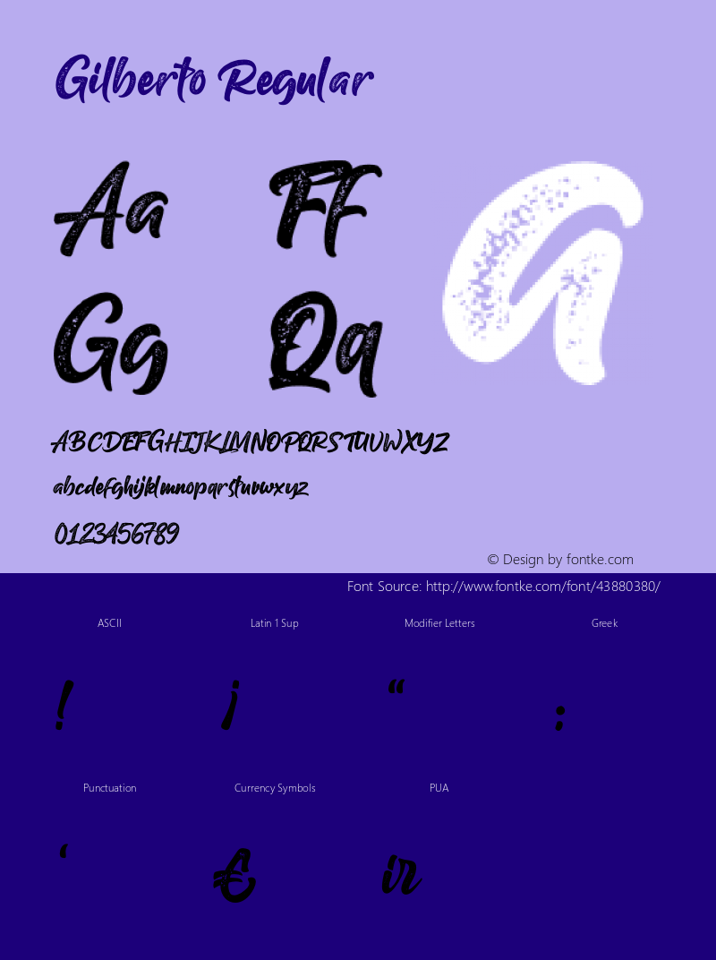 Gilberto Version 1.00;October 9, 2019;FontCreator 11.5.0.2422 64-bit Font Sample
