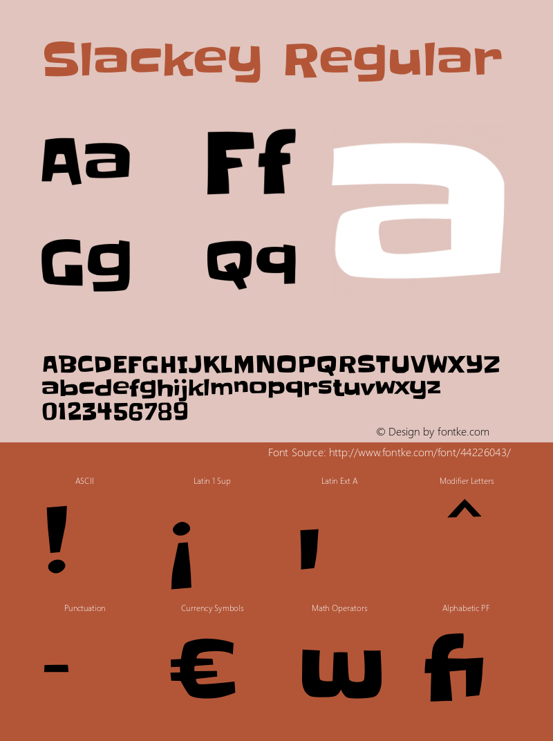 Slackey Regular Version 1.001 Font Sample