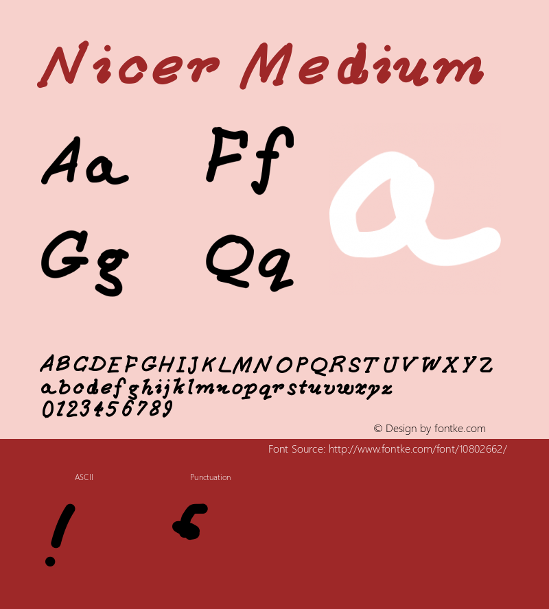 Nicer Medium Version 001.000 Font Sample