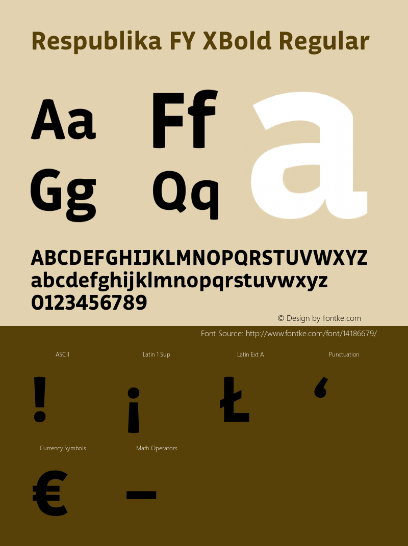 Respublika FY XBold Regular Version 001 Font Sample