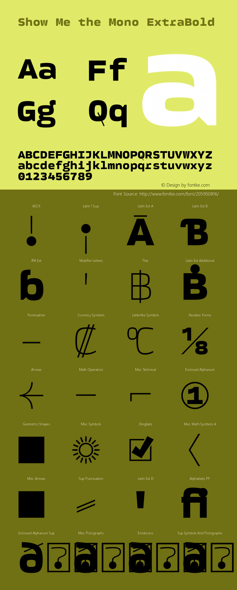 Show Me the Mono ExtraBold Version 1.001 | Demo图片样张