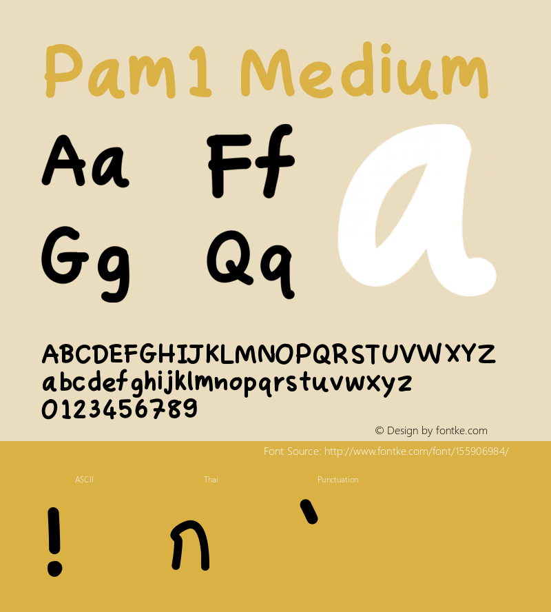 Pam1 Version 001.000 Font Sample