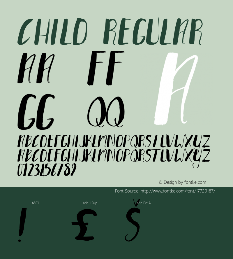 Child Regular Unknown Font Sample