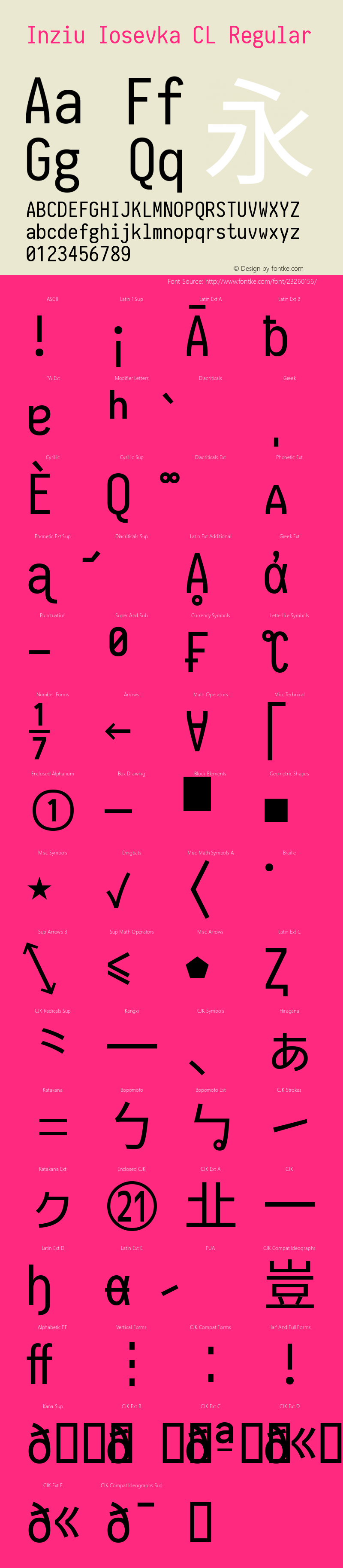 Inziu IosevkaCC Slab CL Version 1.13.2 Font Sample