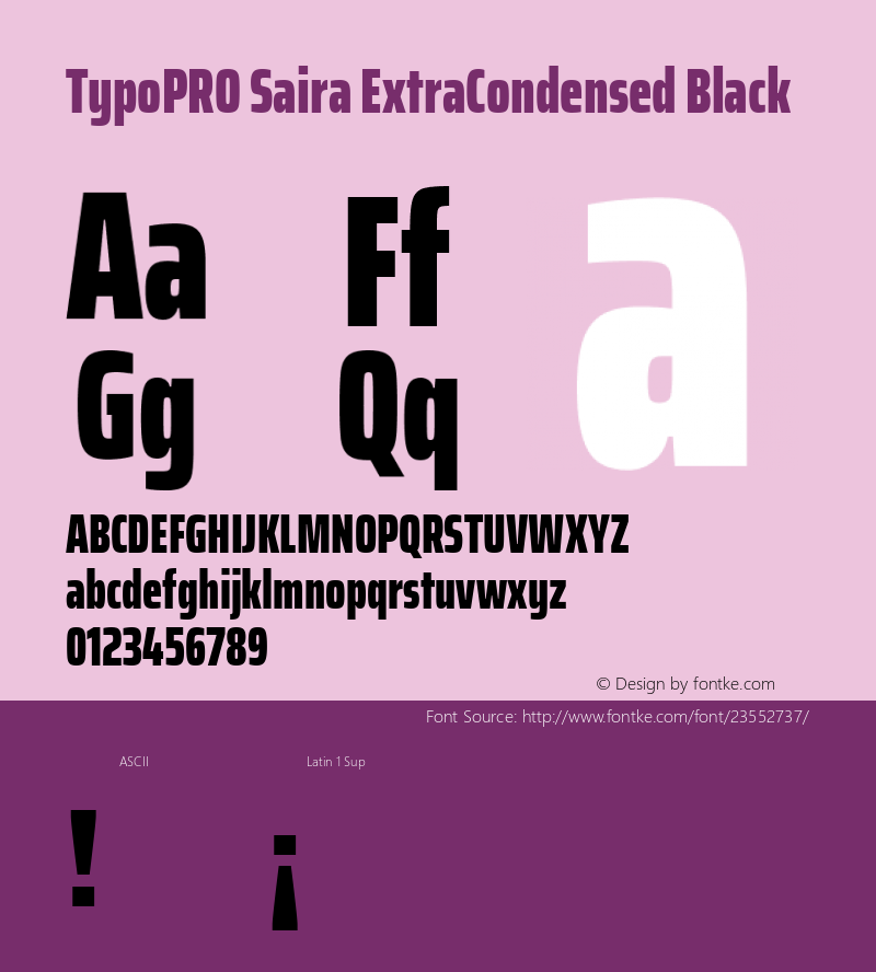 TypoPRO Saira ExtraCondensed Black Version 0.072 Font Sample