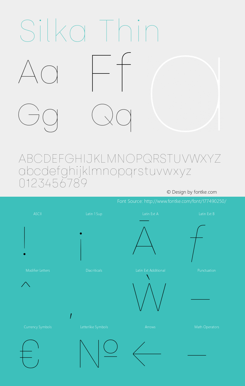 Silka Thin Version 1.000;PS 001.000;hotconv 1.0.88;makeotf.lib2.5.64775图片样张