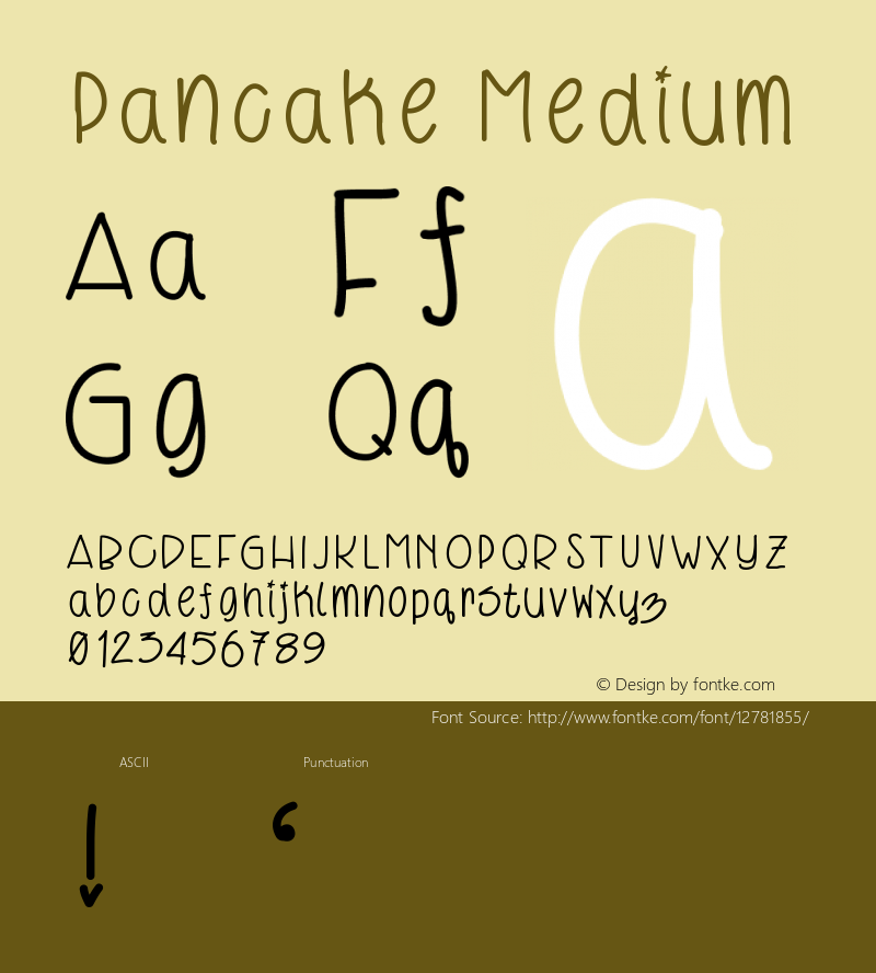 Pancake Medium Version 001.000 Font Sample