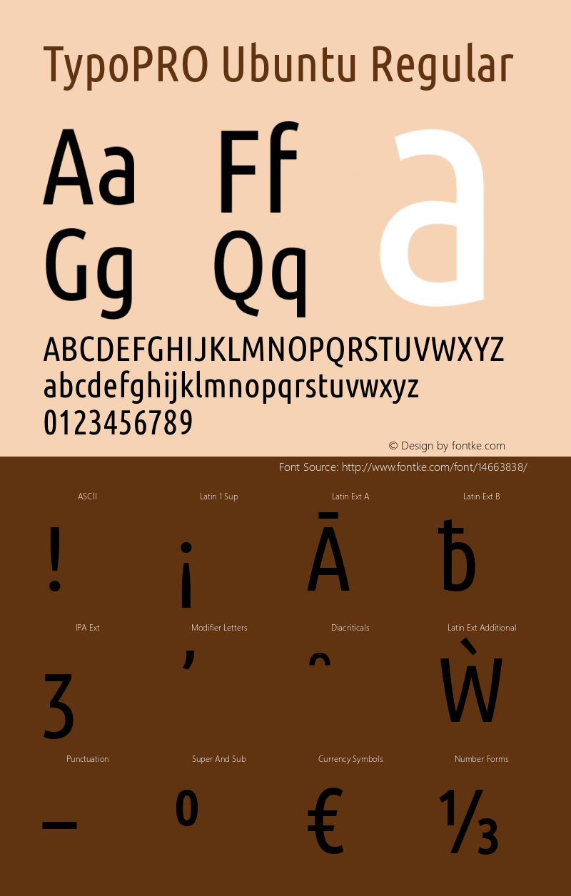 TypoPRO Ubuntu Regular Version 0.80 Font Sample