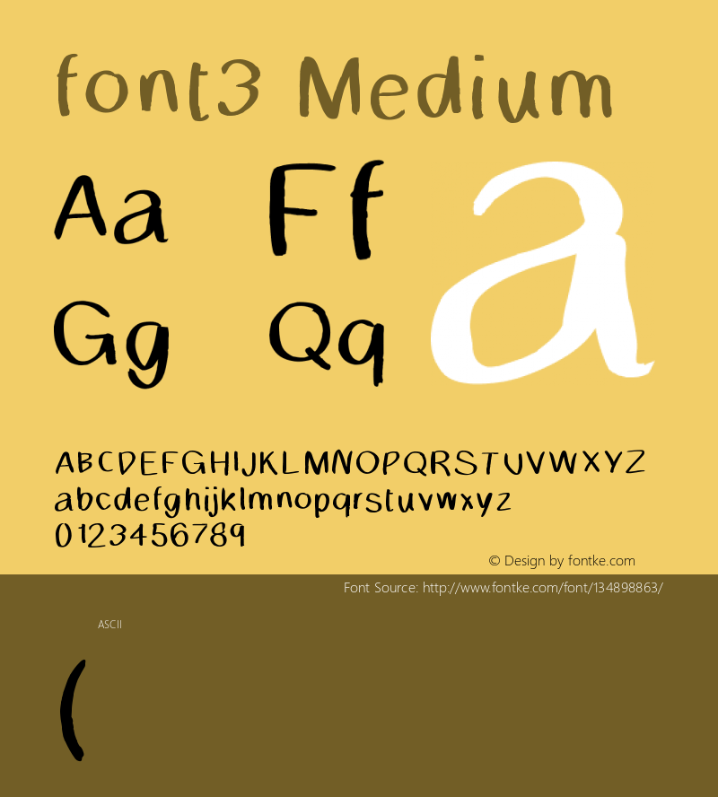 font3 Version 001.000 Font Sample