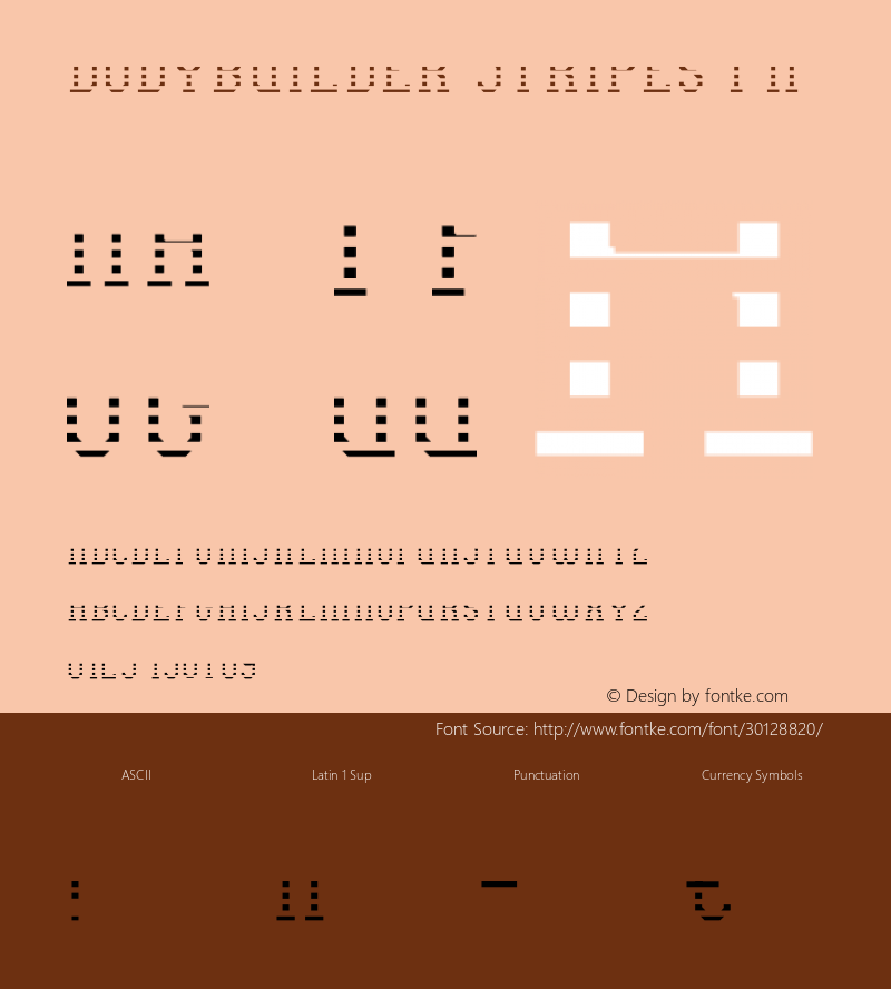 Bodybuilder Stripes FX Version 1.00;May 22, 2019;FontCreator 11.5.0.2430 64-bit Font Sample