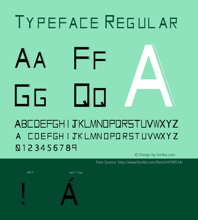 Typeface Version 1.0 Font Sample