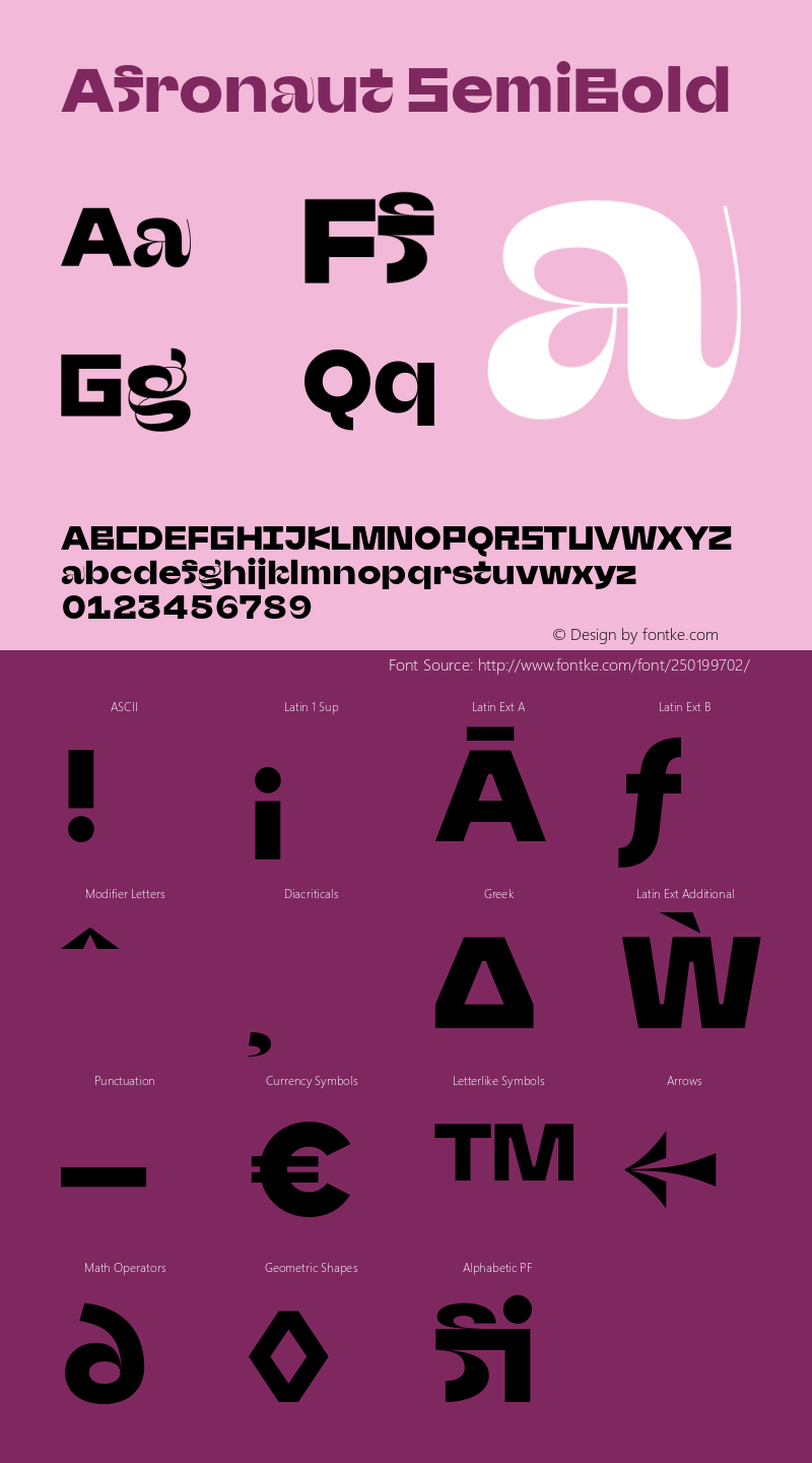 Afronaut SemiBold Version 1.000;Glyphs 3.1.2 (3151)图片样张