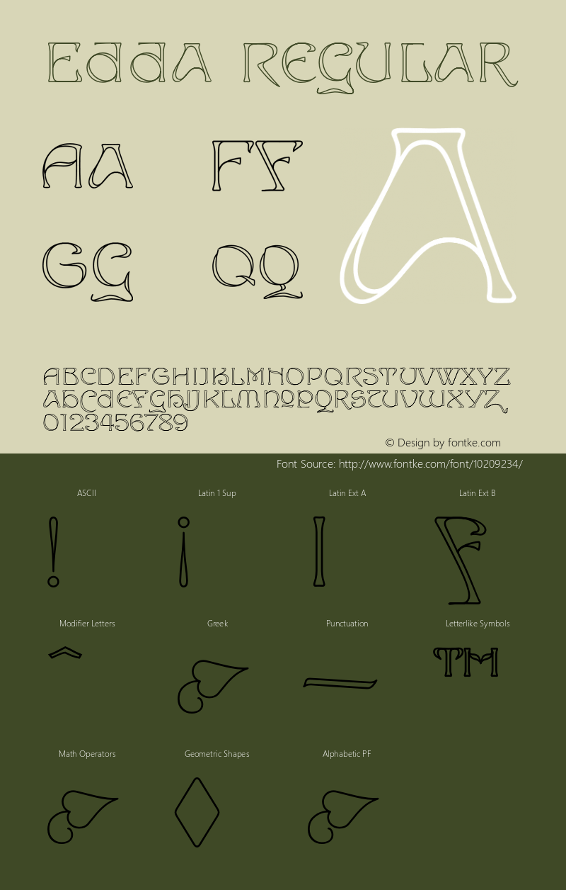 Edda Regular Version 1.10 Font Sample