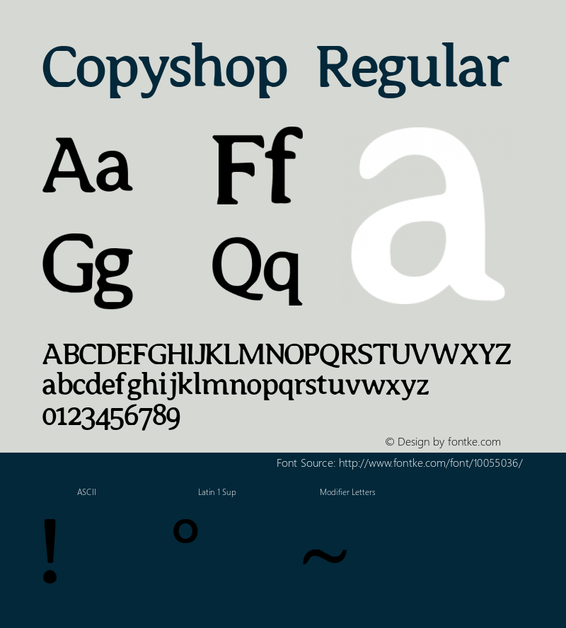 Copyshop Regular 001.000 Font Sample