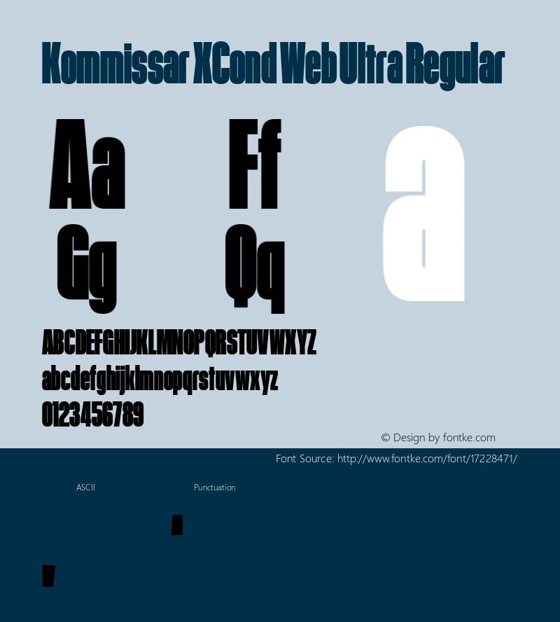 Kommissar XCond Web Ultra Regular Version 1.1 2011 Font Sample