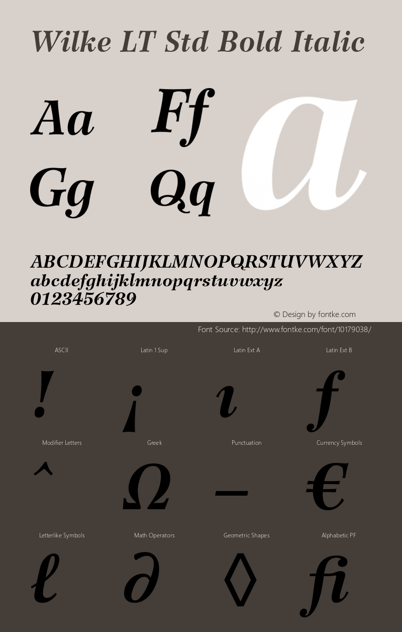 Wilke LT Std Bold Italic OTF 1.029;PS 001.000;Core 1.0.33;makeotf.lib1.4.1585 Font Sample