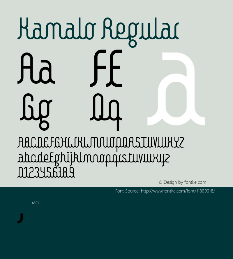 Kamalo Regular Version 1.0 Font Sample