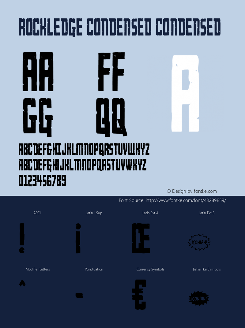 Rockledge Condensed Version 1.0; 2019 Font Sample