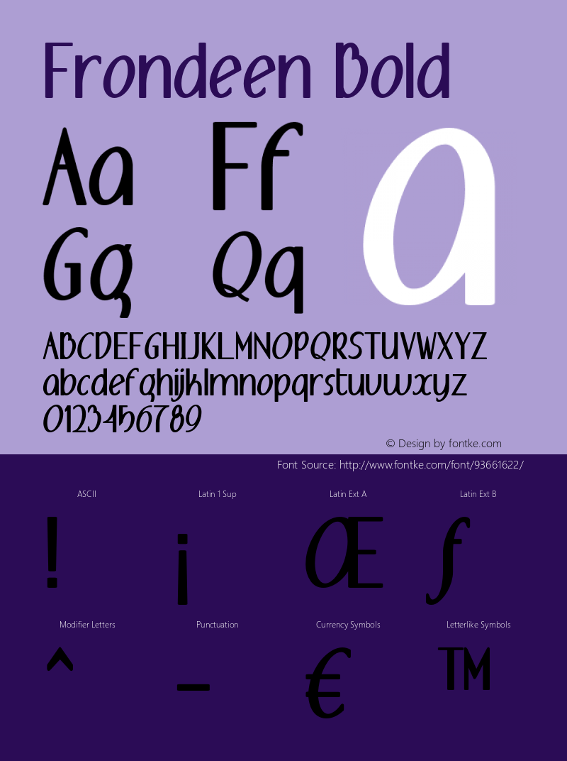 Frondeen-CondensedBold Version 1.000 Font Sample