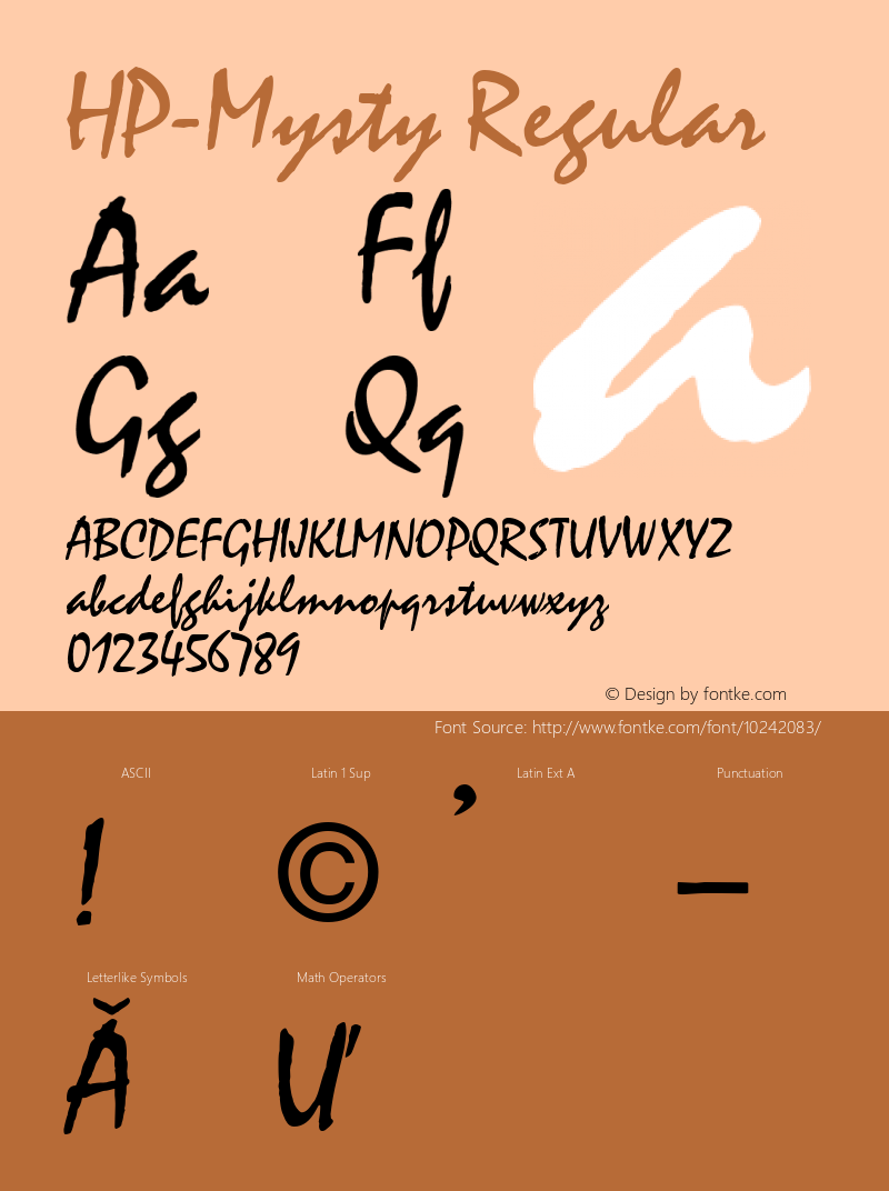 HP-Mysty Regular 2 Font Sample