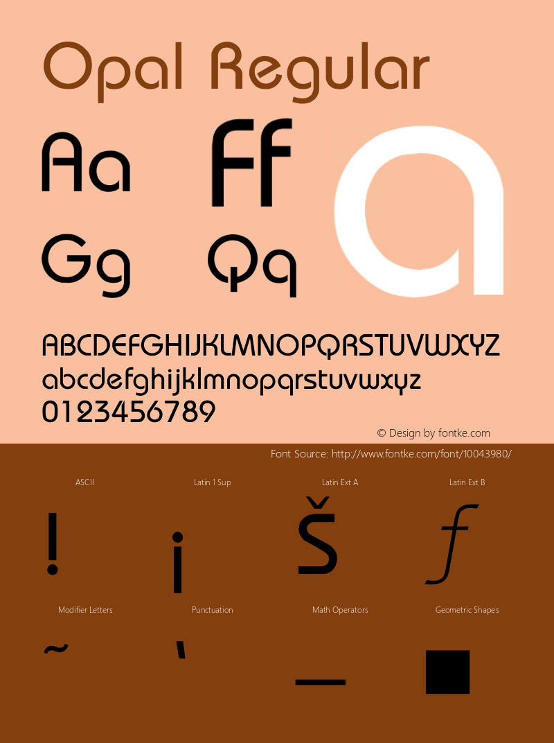 Opal Regular Converted from C:\TRUETYPE\OPAL.TF1 by ALLTYPE Font Sample