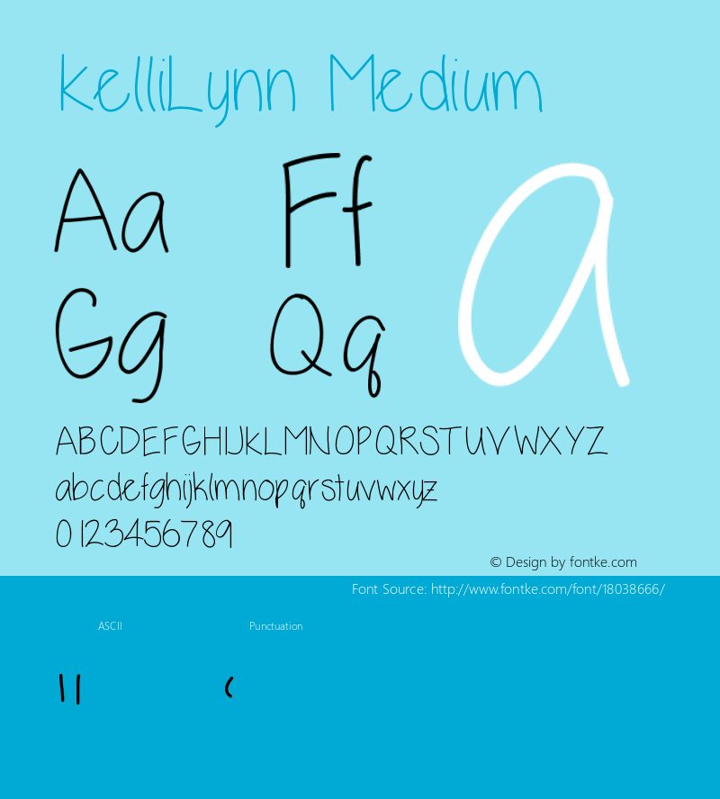 KelliLynn Medium Version 001.000 Font Sample