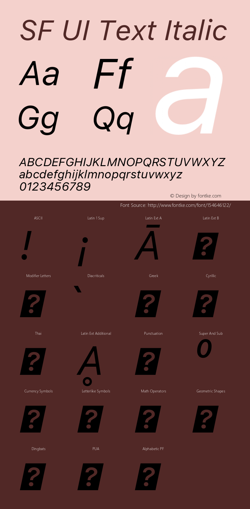 SF UI Text Italic 11.0d45e1--BETA Font Sample