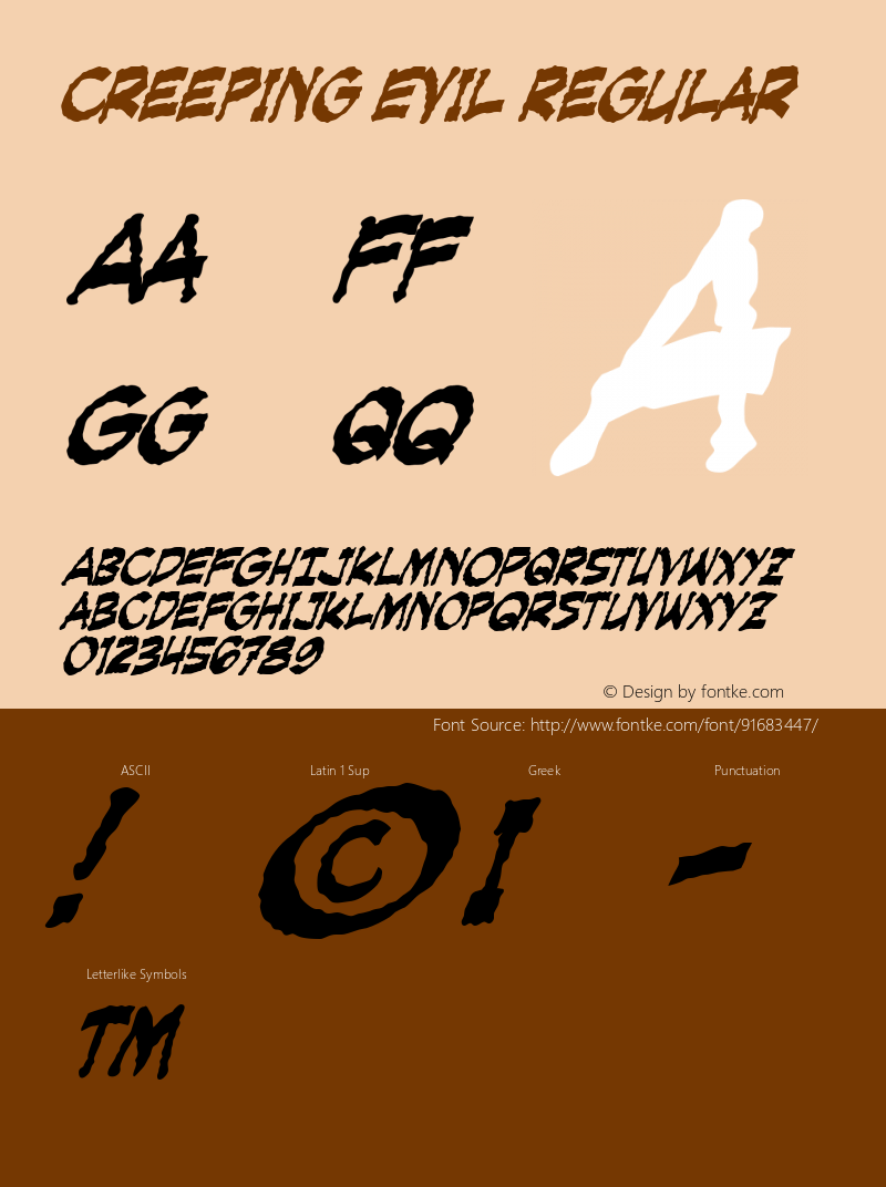 Creeping Evil W05 Bold Version 4.10 Font Sample