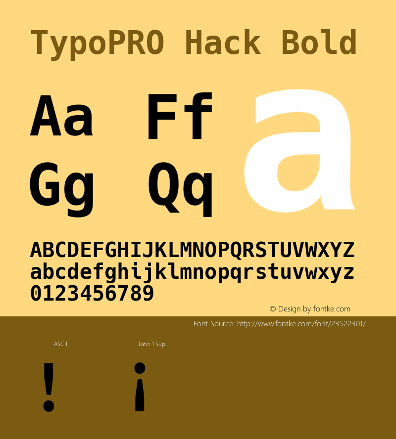 TypoPRO Hack Bold Version 2.020 Font Sample