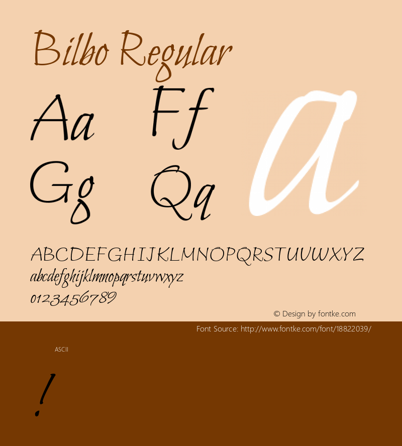 Bilbo Regular Version 1.002; ttfautohint (v1.4.1) Font Sample