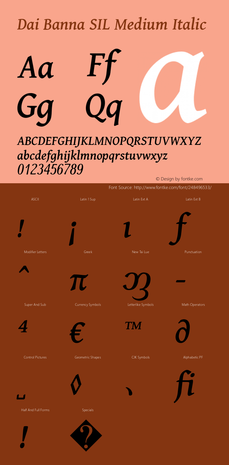 Dai Banna SIL Medium Italic Version 4.000图片样张