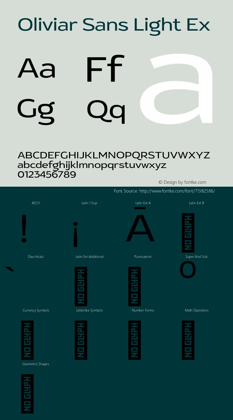 Oliviar Sans Light Ex Version 1.002;hotconv 1.0.109;makeotfexe 2.5.65596 Font Sample