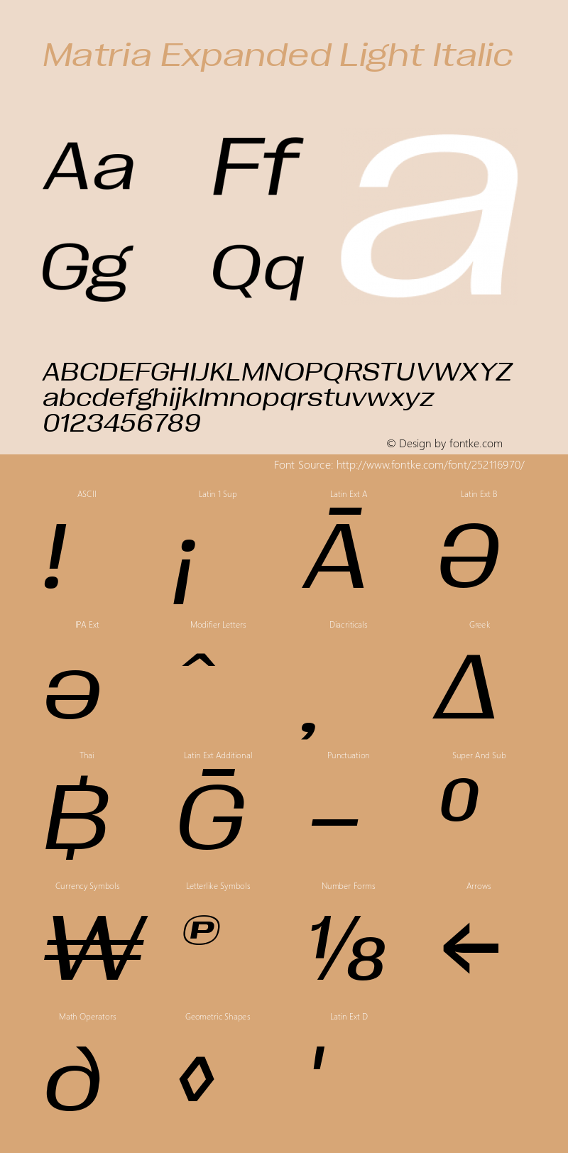 Matria Expanded Light Italic Version 1.001图片样张