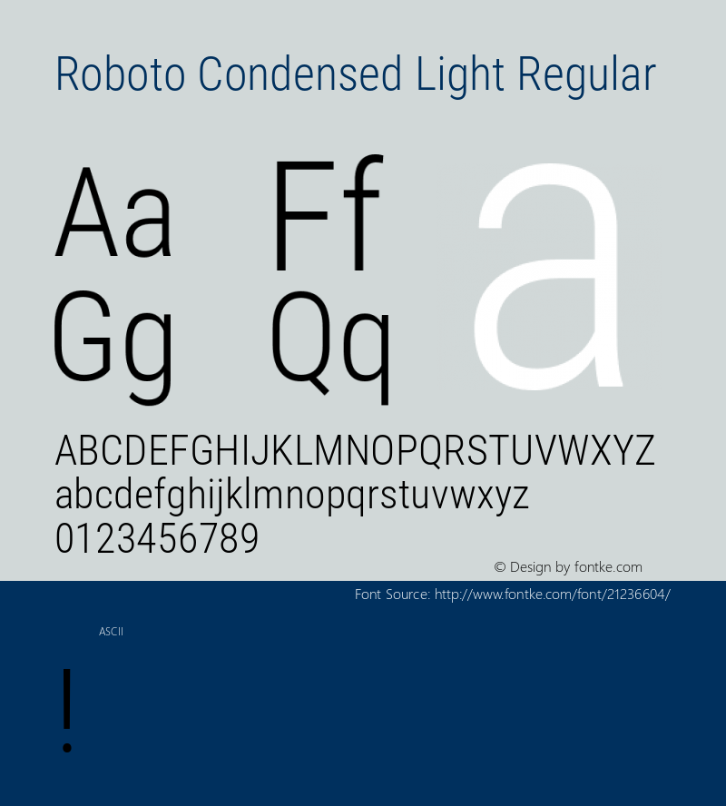 Roboto Condensed Light Regular  Font Sample