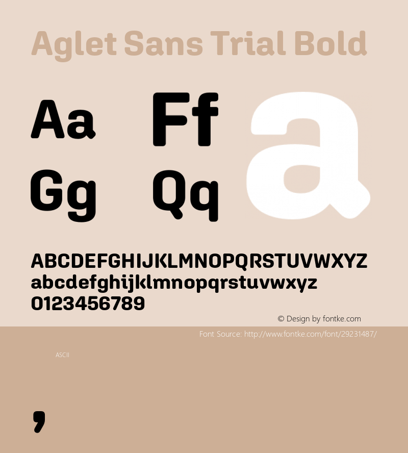 Aglet Sans Trial Bold Version 1.002;hotconv 1.0.109;makeotfexe 2.5.65596 Font Sample