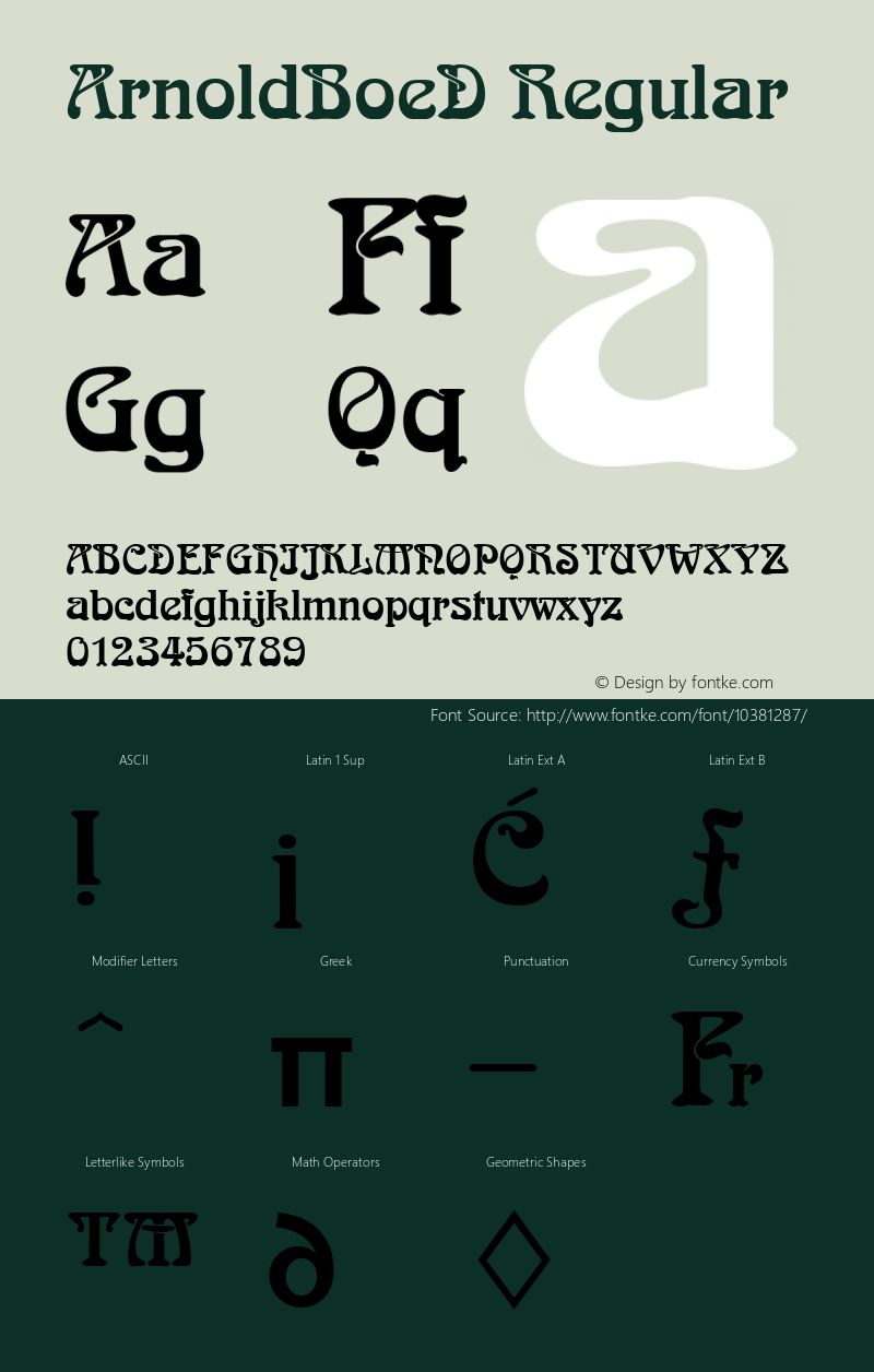 ArnoldBoeD Regular Version 001.005 Font Sample