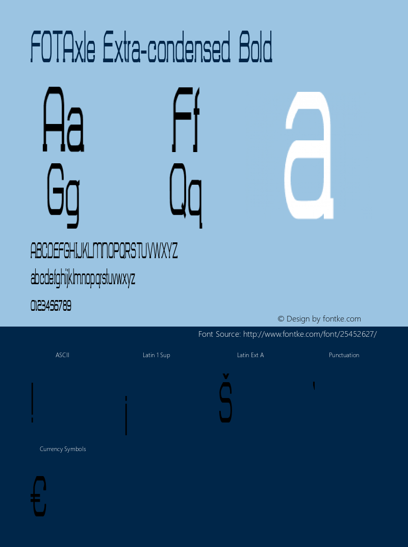 FOTAxle-ExtracondensedBold Version 1.000 Font Sample