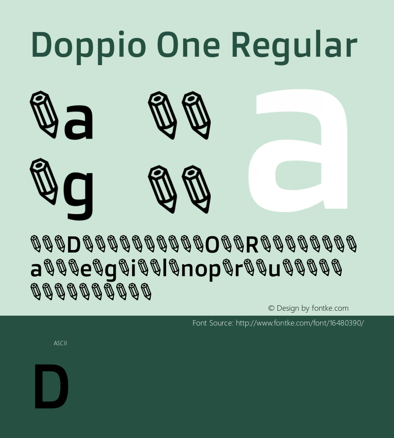 Doppio One Regular Version 1.002 Font Sample