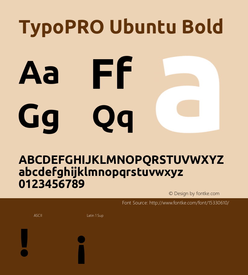 TypoPRO Ubuntu Bold Version 0.80 Font Sample