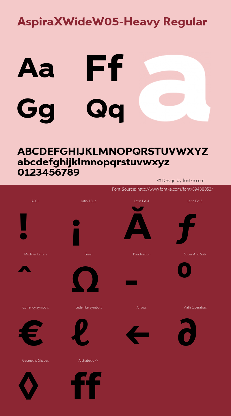 Aspira XWide W05 Heavy Version 1.50 Font Sample