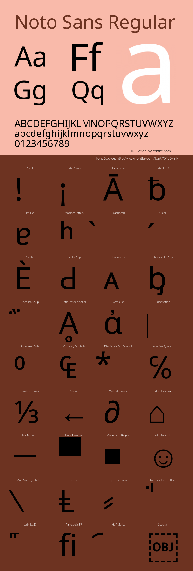 Noto Sans Regular Version 1.05 uh Font Sample