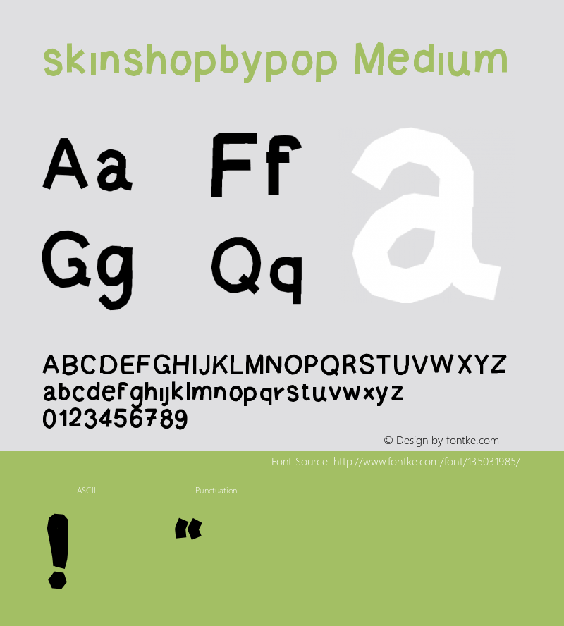 skinshopbypop Version 001.000 Font Sample