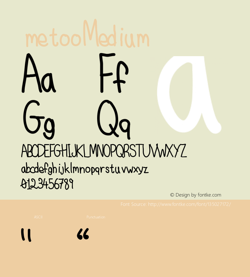 metoo Version 001.000 Font Sample