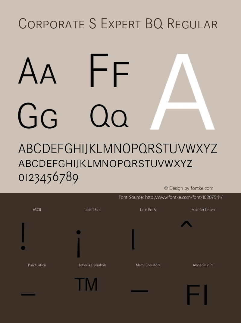 Corporate S Expert BQ Regular 001.000 Font Sample