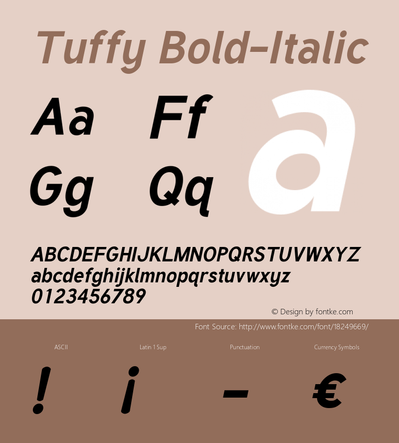 Tuffy Bold-Italic Version 001.100 Font Sample