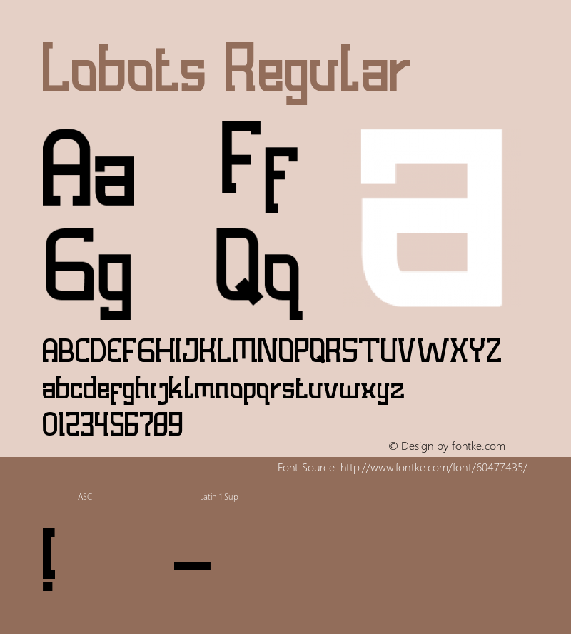 Lobots Version 1.00;March 27, 2020;FontCreator 12.0.0.2563 64-bit Font Sample