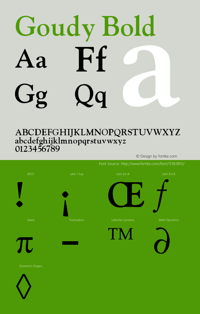 Goudy Bold Version 001.000 Font Sample