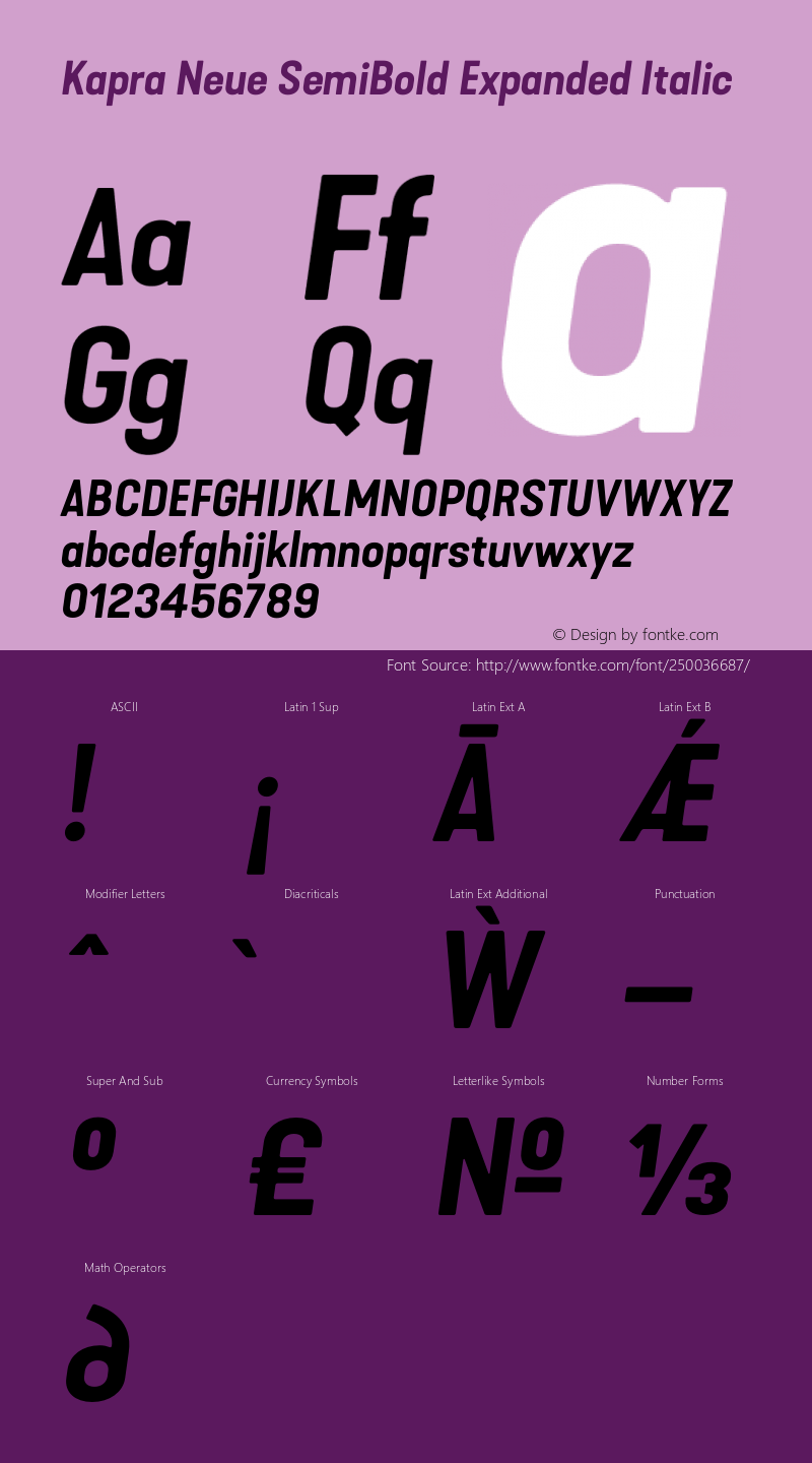 Kapra Neue SemiBold Expanded Italic Version 1.000;PS 001.000;hotconv 1.0.88;makeotf.lib2.5.64775图片样张