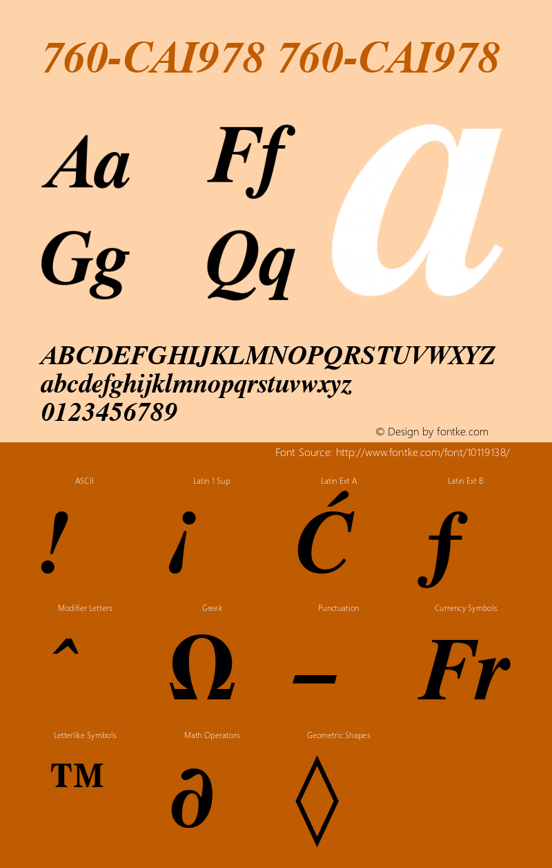 760-CAI978 760-CAI978 760-CAI978 Font Sample